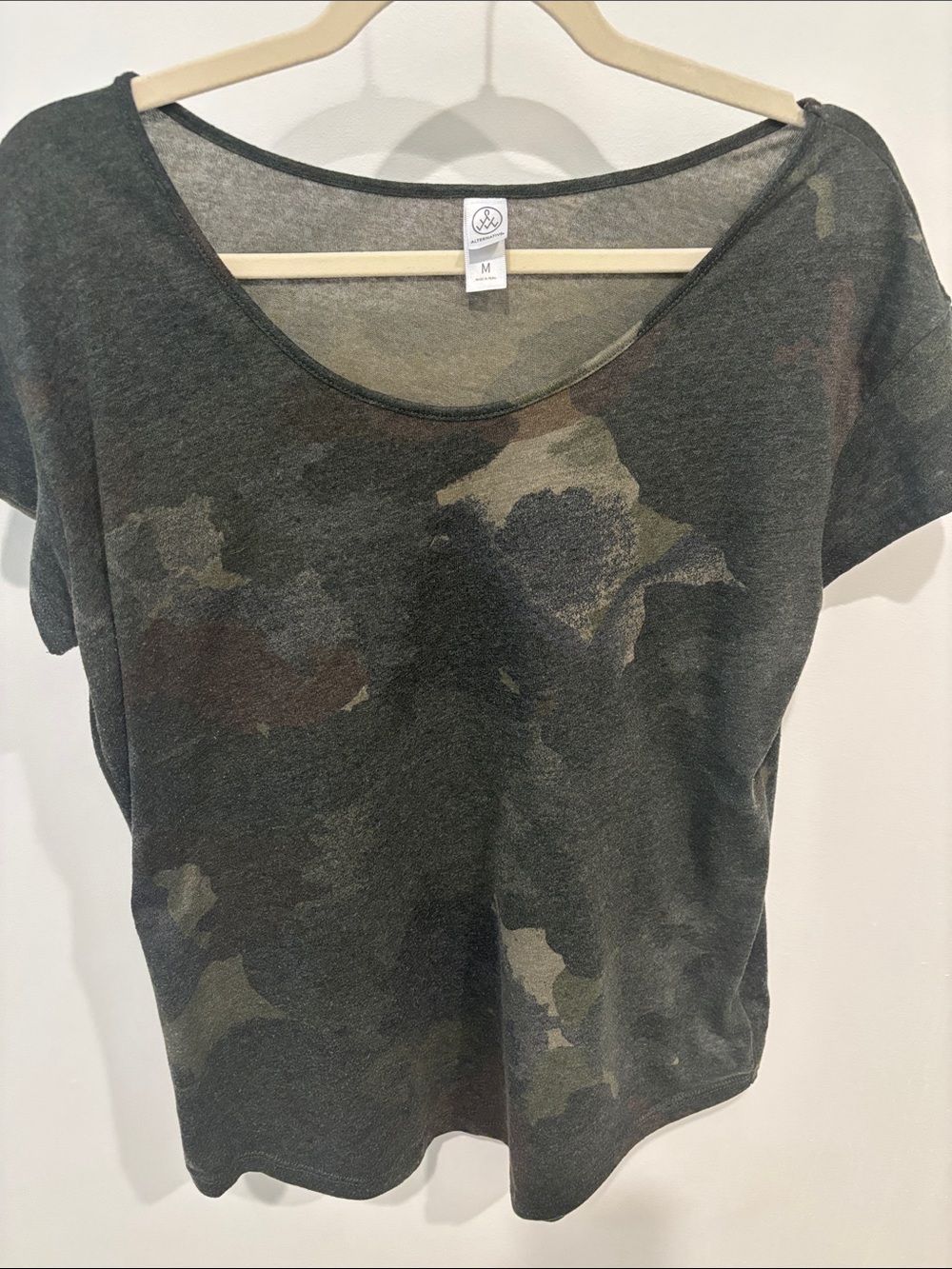 Alternative Olive Camo Short Sleeve Scoop Neck Tee